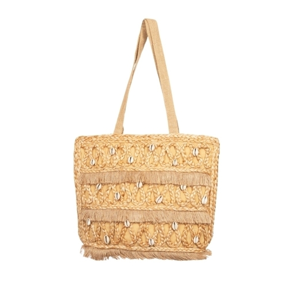 BEACHLY X SALT + UMBER - ISLA JUTE SEASHELL TOTE - Picture 4 of 9